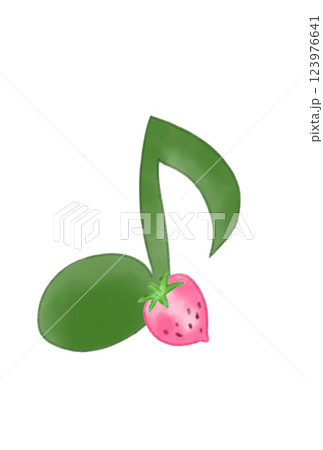 イチゴの付いた音符 イチゴの付いた音符 123976641