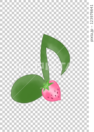 イチゴの付いた音符 イチゴの付いた音符 123976641