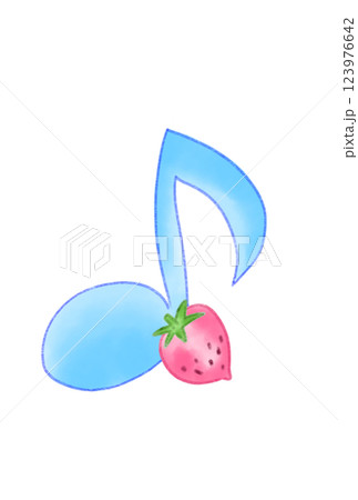 イチゴの付いた音符 123976642