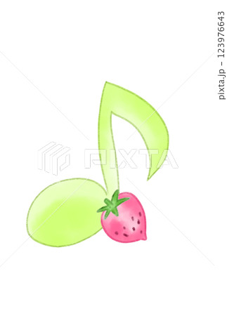 イチゴの付いた音符 123976643