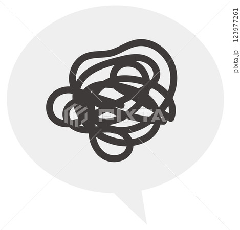 モヤモヤ・グルグル悩む吹き出しのイラスト モヤモヤ・グルグル悩む吹き出しのイラスト 123977261