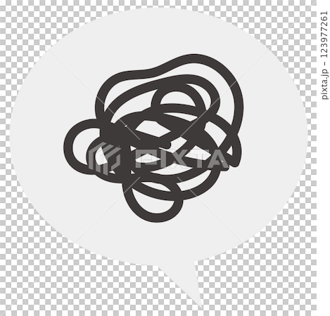 モヤモヤ・グルグル悩む吹き出しのイラスト モヤモヤ・グルグル悩む吹き出しのイラスト 123977261