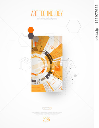 Modern technology design for posters. Page layout. Futuristic ART background. Scientific cover template for presentations. 123977683