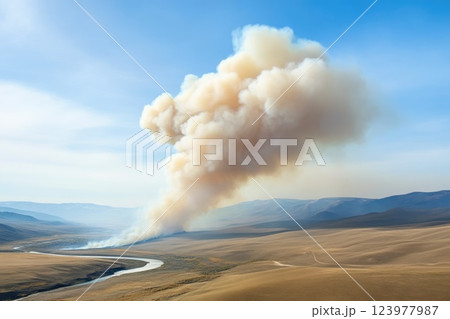 Smoke and Fire Ravaging the Heart of a National Park Smoke and Fire Ravaging the Heart of a National Park 123977987