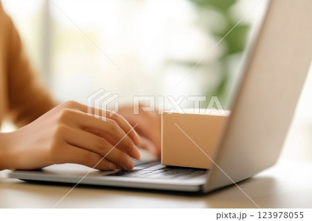 Close-up of a user selecting delivery options on an e-commerce site 123978055