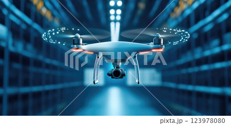 High-tech drone transmitting encrypted data securely 123978080