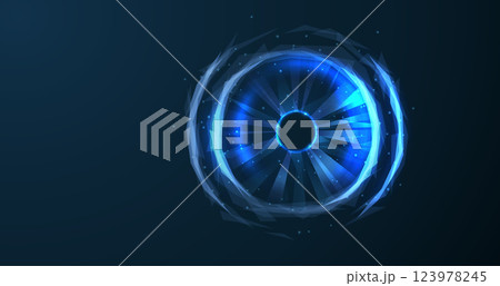 Eye technology illustration. Digital vision, ophthalmology concept, health human. 123978245