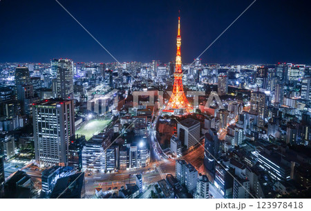 東京夜景タイムラプス・2025 東京夜景タイムラプス・2025 123978418