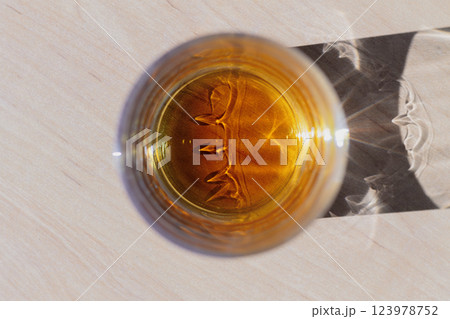 Whiskey in a glass top view Whiskey in a glass top view 123978752