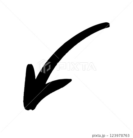 手書きの下向き矢印 下降 手書きの下向き矢印 下降 123978763