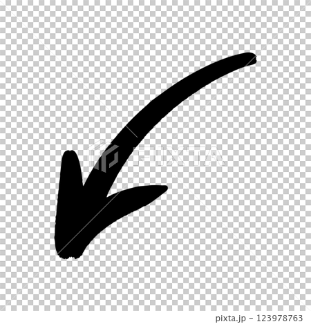 手書きの下向き矢印 下降 手書きの下向き矢印 下降 123978763