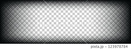 Modern black halftone gradient background with a stylish dotted texture. Abstract digital pattern for technology, futuristic design, and elegant compositions 123978784