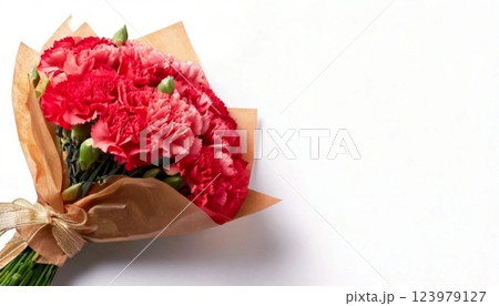 赤いカーネーションの花束 123979127