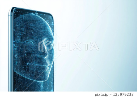 Interactive voice-controlled AI assistant on mobile device 123979238