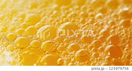Detailed image of serum bubbles with light reflections 123979756