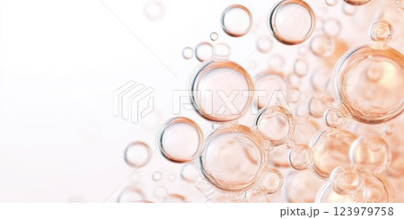 Macro texture of transparent liquid bubbles 123979758