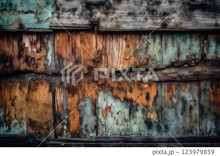 Grunge old wood textured background. Ai generated 123979859
