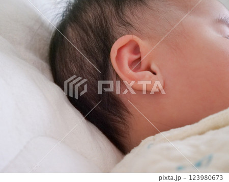 指しゃぶりする赤ちゃん 指しゃぶりする赤ちゃん 123980673