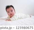 指しゃぶりする赤ちゃん 123980675