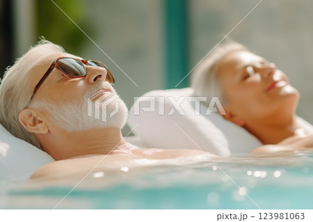 Peaceful spa experience for a couple in their 50s Peaceful spa experience for a couple in their 50s 123981063