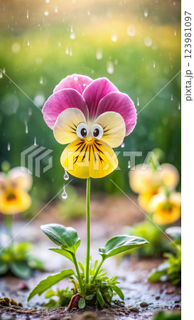 yellow flower in the garden 123981097