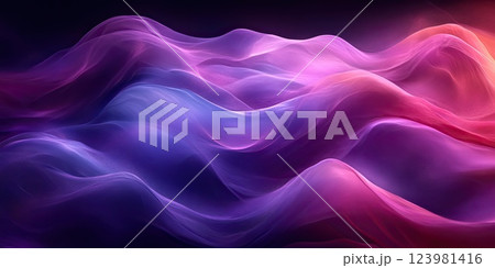 Colorful flowing waves create a mesmerizing abstract landscape with vibrant hues of purple and pink Colorful flowing waves create a mesmerizing abstract landscape with vibrant hues of purple and pink 123981416
