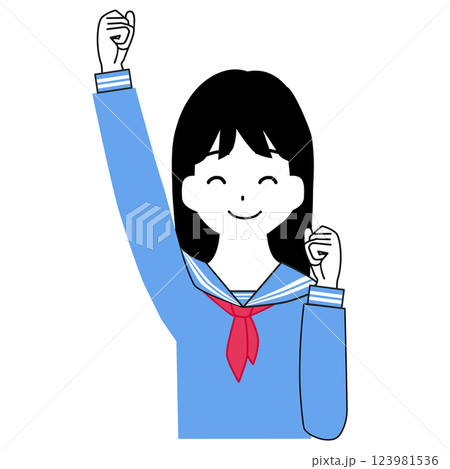 やる気がある女子学生のイラスト 123981536