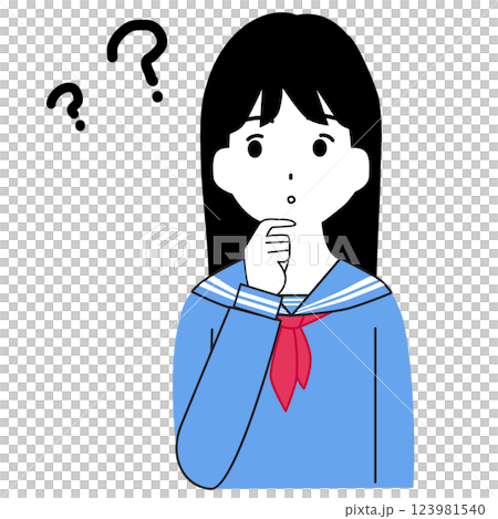 可疑女學生的插圖 可疑女學生的插圖 123981540
