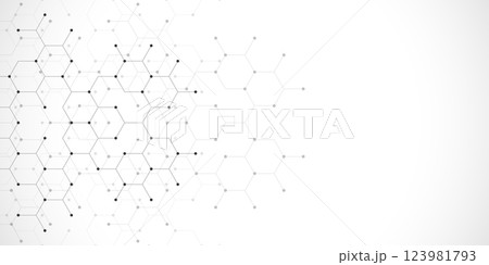Abstract design element with geometric background of hexagons shape pattern 123981793