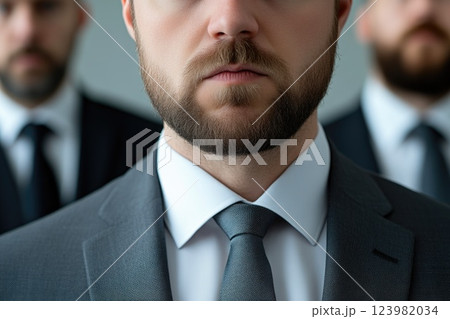Tense moment of boss reprimanding employee Tense moment of boss reprimanding employee 123982034