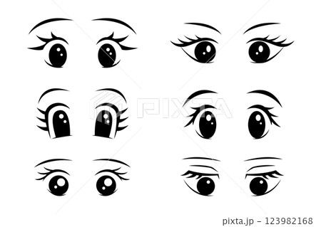 Eyes anime cartoon for beauty, element and illustration 123982168