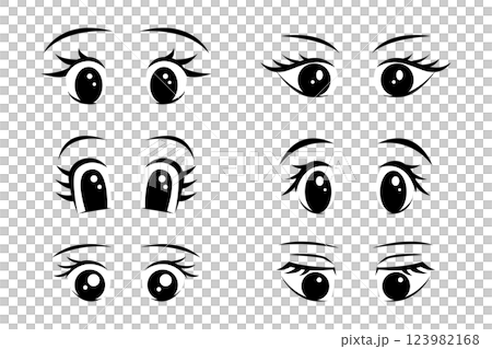 Eyes anime cartoon for beauty, element and illustration 123982168