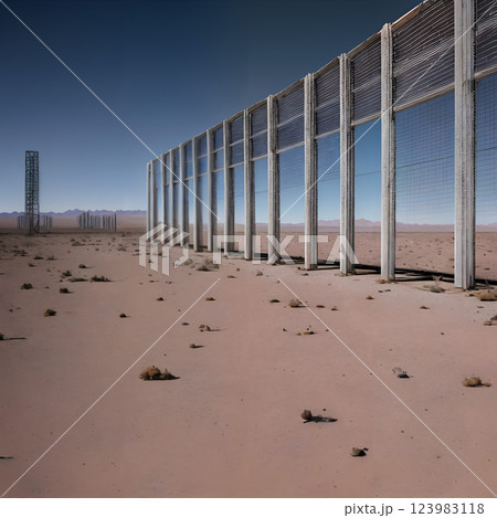 Desert Barriers Under Clear Sky 123983118