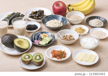 腸活食材食品 健康食品食材 イメージ素材 腸活食材食品 健康食品食材 イメージ素材 123983401