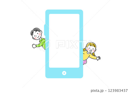 スマホを使いこなすこどものイメージイラスト素材 スマホを使いこなすこどものイメージイラスト素材 123983437