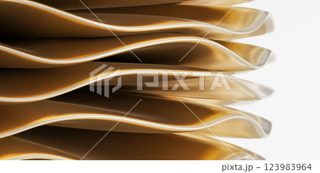 Elegant Curved Layered Sheets 3d render 123983964