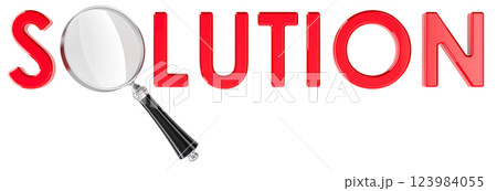 Solution with Loupe. 3D rendering 123984055