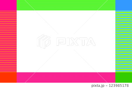 ボーダー模様　フレーム　パステルカラー 123985178