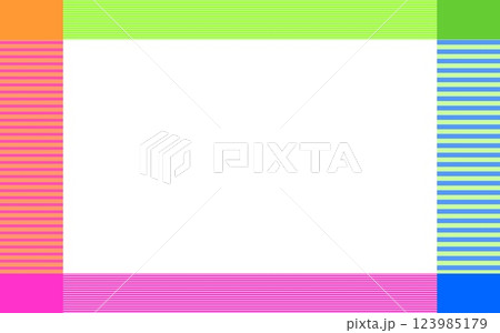 ボーダー模様 フレーム パステルカラー ボーダー模様 フレーム パステルカラー 123985179