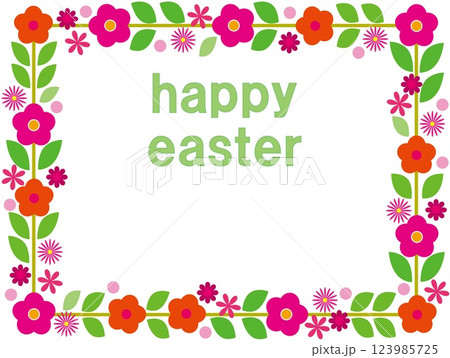 ハッピーイースター happy easter 復活祭 フレーム ハッピーイースター happy easter 復活祭 フレーム 123985725
