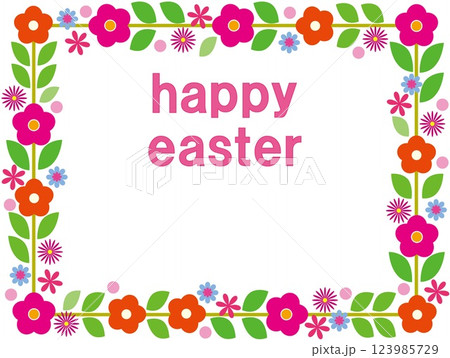 ハッピーイースター happy easter 復活祭 フレーム ハッピーイースター happy easter 復活祭 フレーム 123985729
