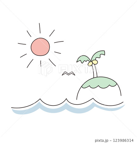 夏のイラスト 123986314