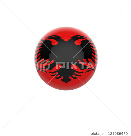 Albania flag ball in white background Albania flag ball in white background 123986470