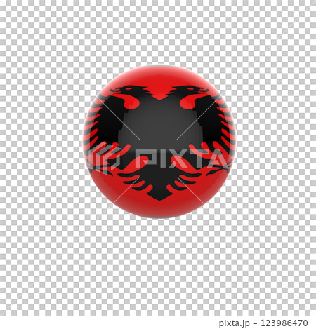 Albania flag ball in white background Albania flag ball in white background 123986470