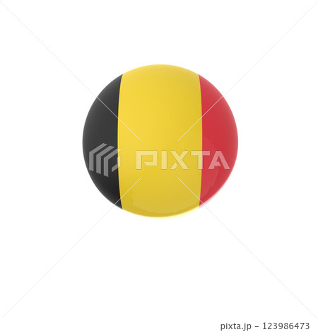 Belgium glossy flag ball in white background 123986473