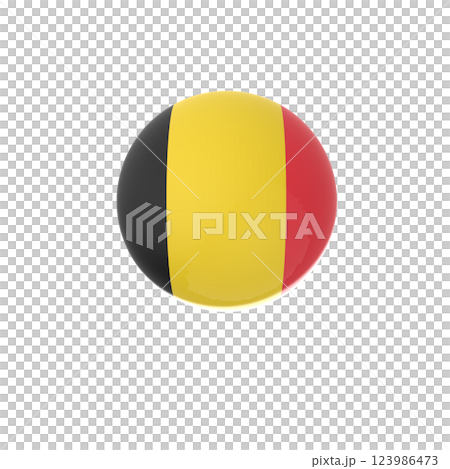 Belgium glossy flag ball in white background 123986473
