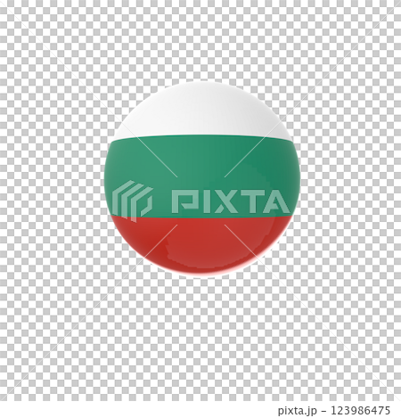 Bulgaria glossy flag ball in white background Bulgaria glossy flag ball in white background 123986475