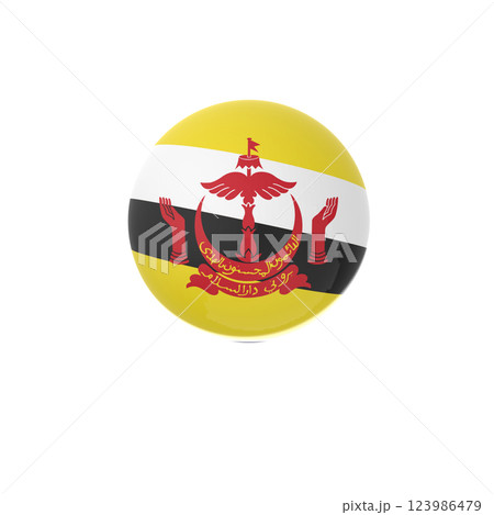 Brunei glossy flag ball in white background 123986479