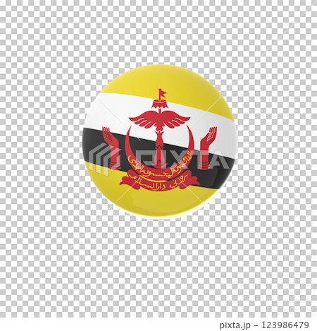 Brunei glossy flag ball in white background 123986479