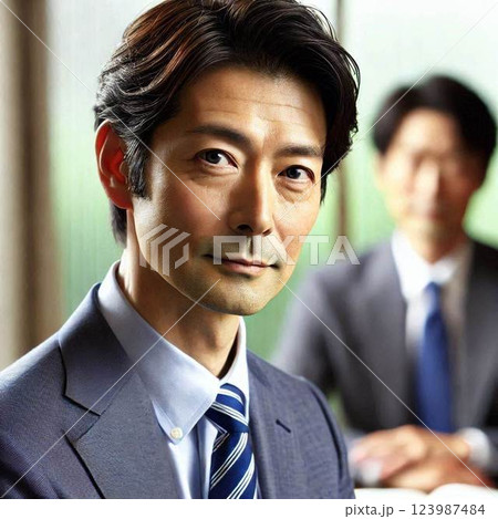 清潔感あふれる男性上司 清潔感あふれる男性上司 123987484